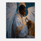 Christmas Poster featuring angelic Christian Christmas artwork with a classic holiday feel.