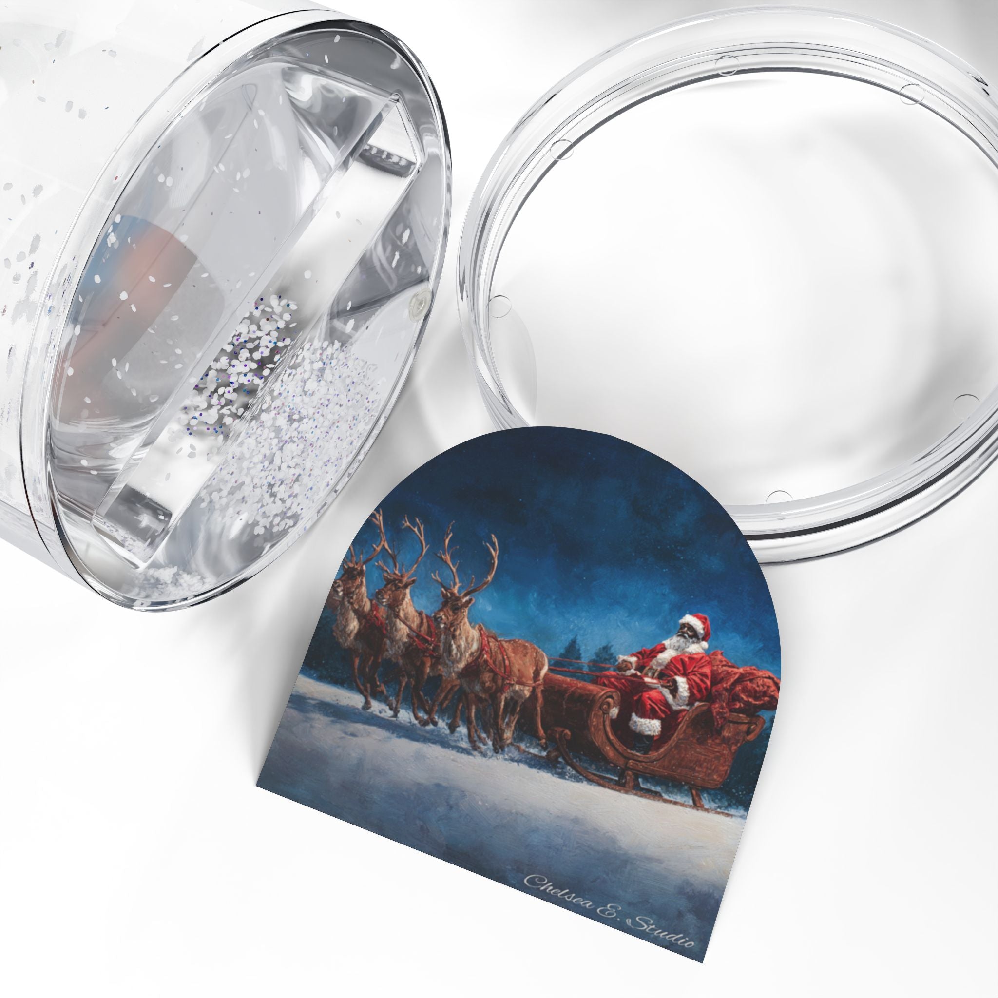 Snow Globe — Vintage Santa & Children Winter Scene Holiday Decor