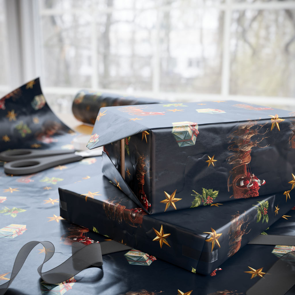 Christmas Ornaments and Holly Wrapping Paper | Holiday Gift Wrap
