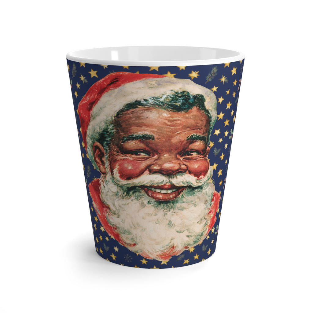 Vintage Black Santa Latte Mug