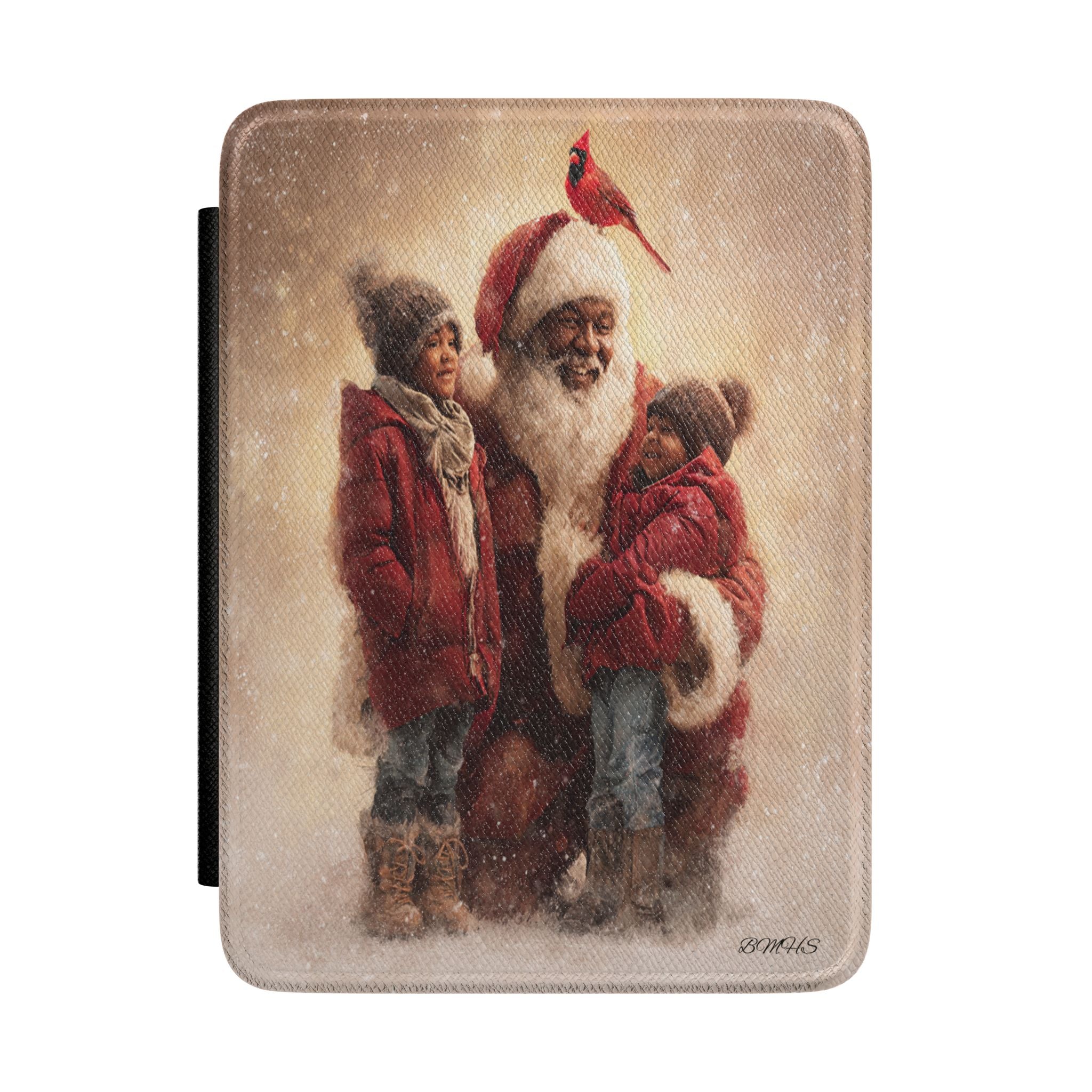 Kindle Case — Vintage Black Santa with Children Holiday E-Reader Cover