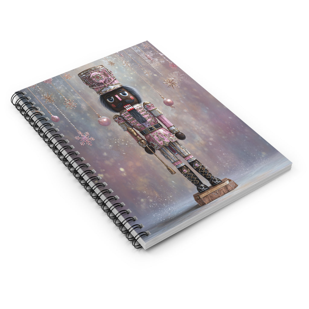 Nutcracker Spiral Notebook — Pink Vintage Holiday Journal (Ruled)