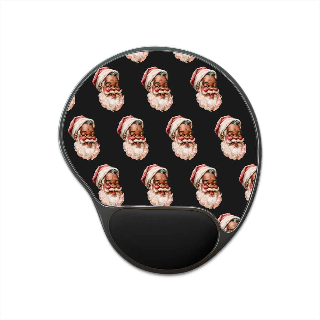 Copy of Santa Pattern Ergonomic Mouse Pad with Wrist Rest — Vintage Holiday Desk Accessory