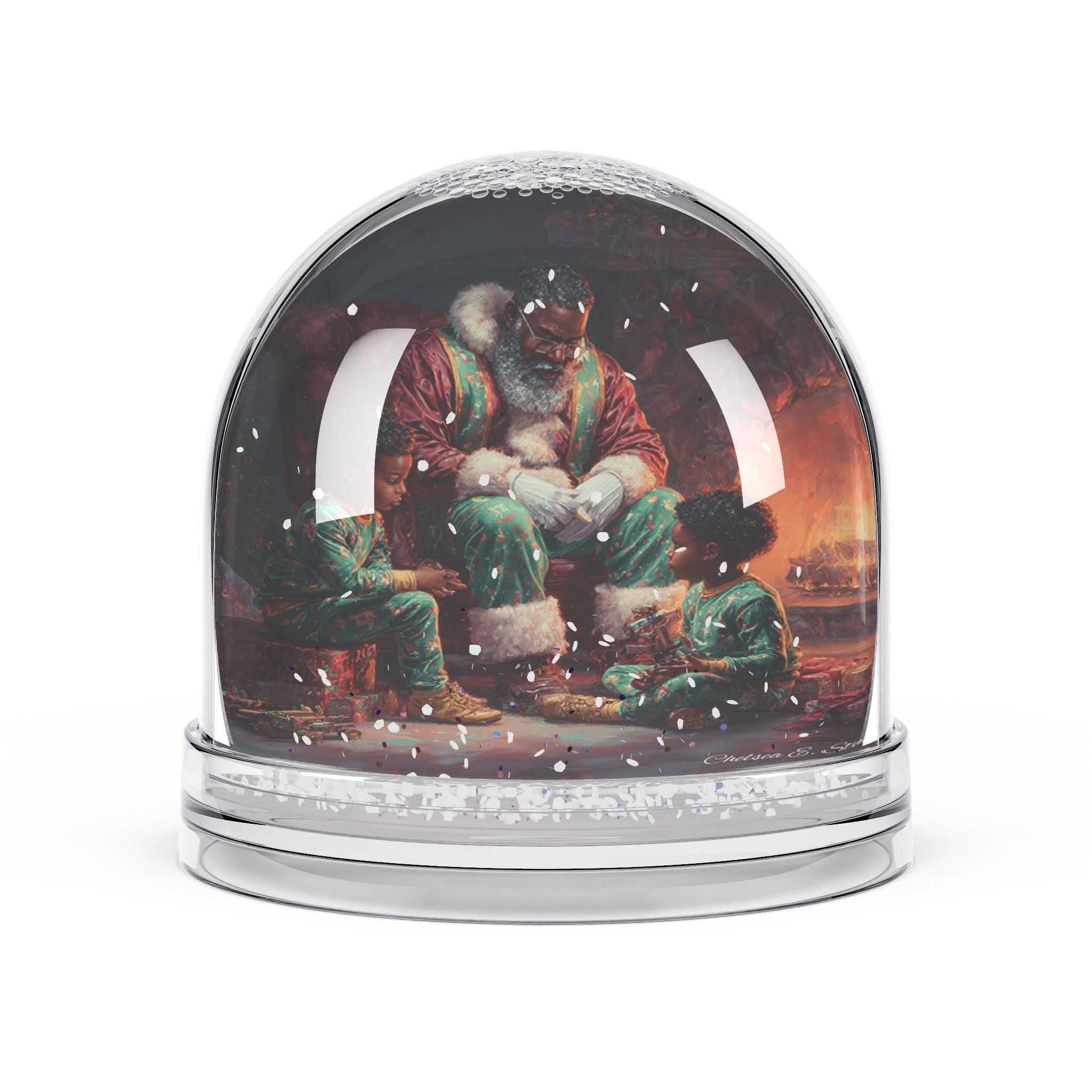 Snow Globe — Vintage Santa & Children Winter Scene Holiday Decor
