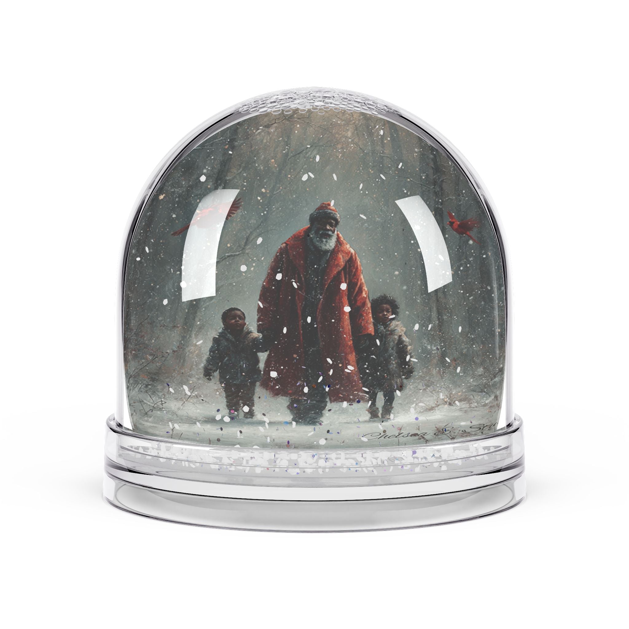 Snow Globe — Vintage Santa & Children Winter Scene Holiday Decor