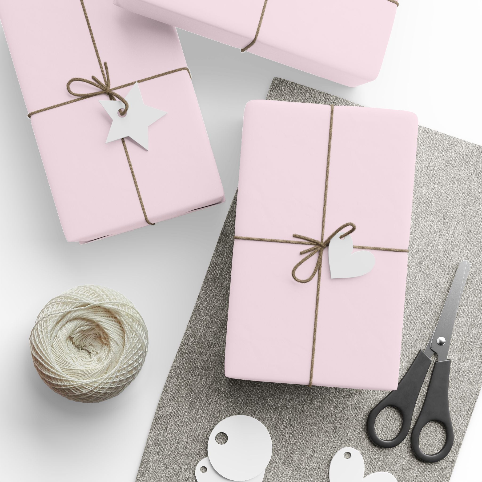 Christmas Wrapping Paper featuring solid nutcracker blush pink gift wrap made to coordinate with holiday decorations.