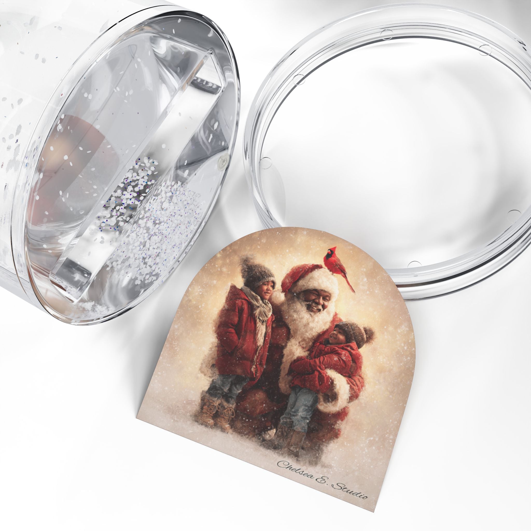 Copy of Snow Globe — Vintage Santa & Children Winter Scene Holiday Decor