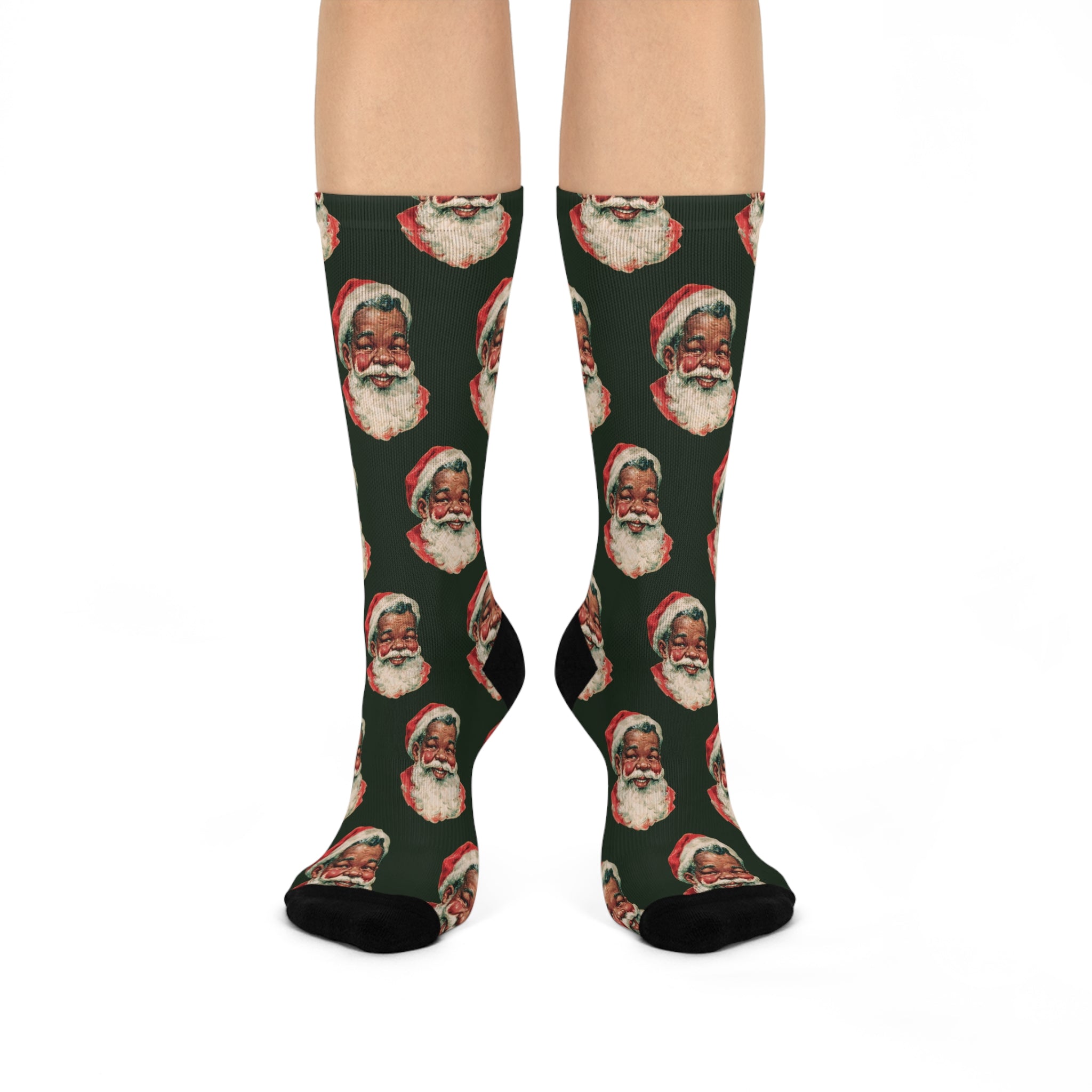 Santa Face Crew Socks — Retro Christmas Holiday Socks