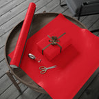 Christmas Wrapping Paper featuring solid cheer red gift wrap made to coordinate with holiday decorations.