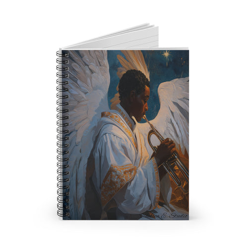 Angel Trumpet Player Spiral Notebook — Inspirational Musician Journal, Ruled Lined