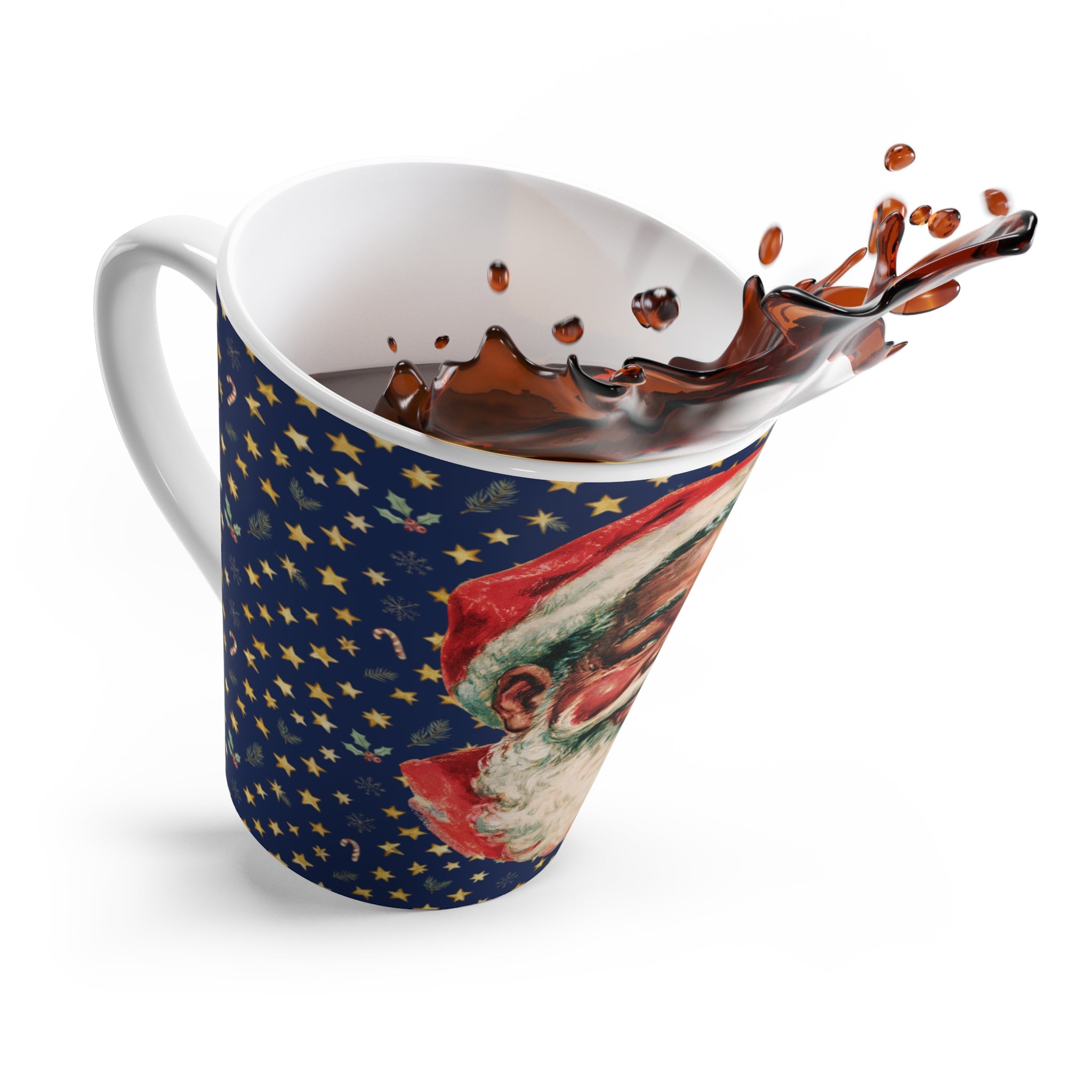 Vintage Black Santa Latte Mug