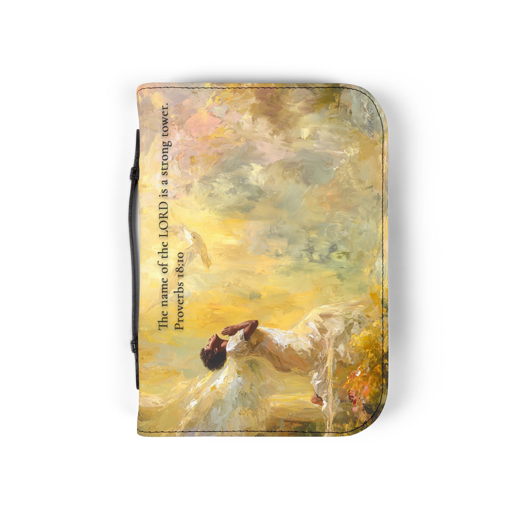 Bible Cover featuring an inspirational Bible verse design on a protective Bible cover.