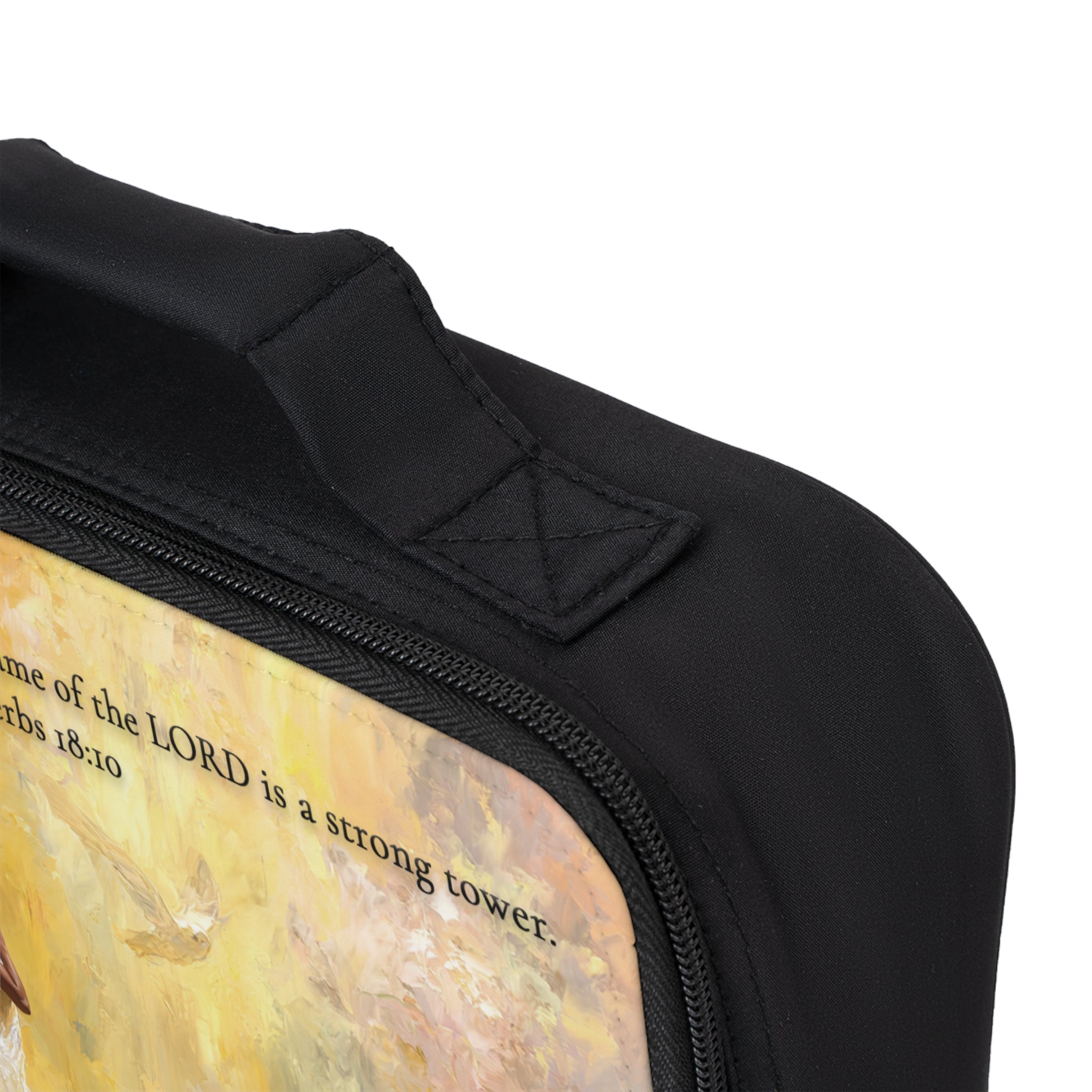Bible Verse Lunch Box featuring an inspirational Bible verse design on a practical lunch box.