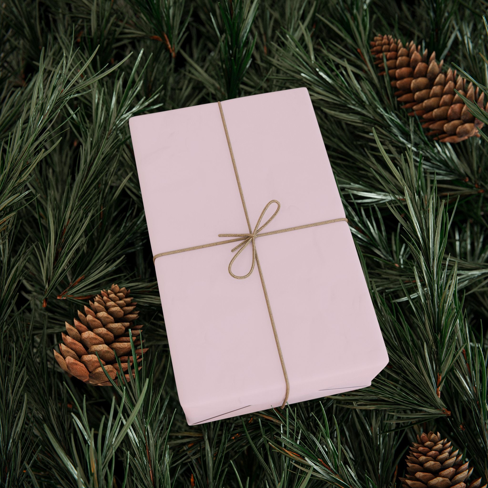 Christmas Wrapping Paper featuring solid nutcracker blush pink gift wrap made to coordinate with holiday decorations.