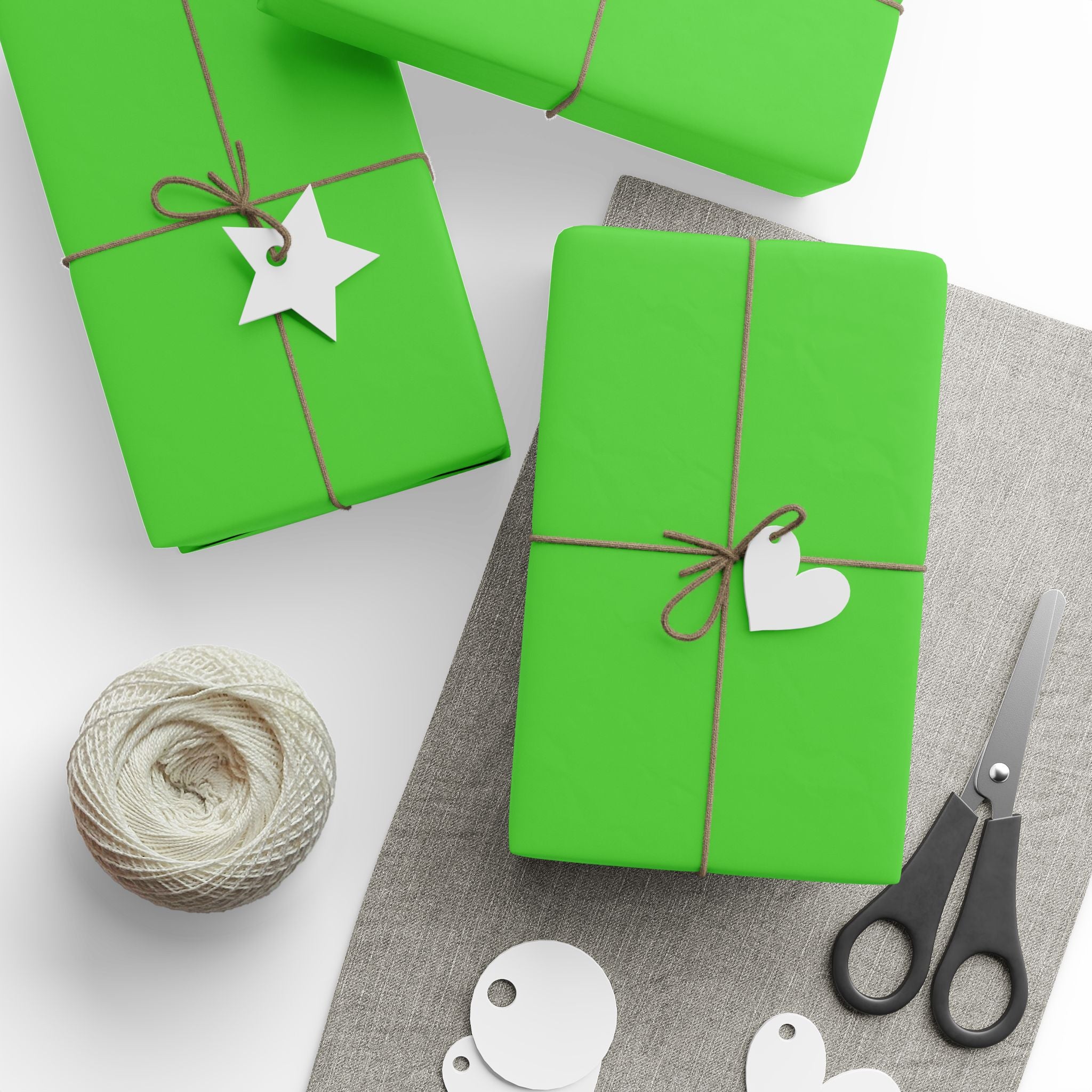 Christmas Wrapping Paper featuring solid holiday meanie green gift wrap made to coordinate with holiday decorations.
