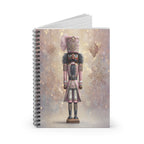 Christmas Spiral Notebook featuring a pink nutcracker with festive Christmas detail.