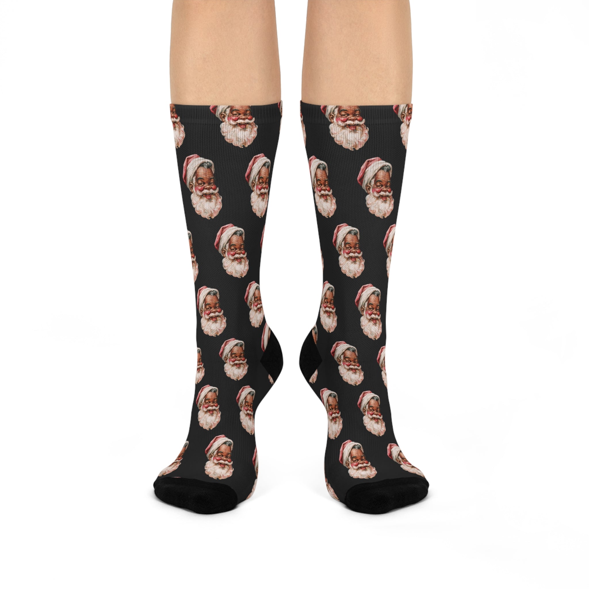 Copy of Copy of Santa Face Crew Socks — Festive Christmas Holiday Socks with Classic Santa Pattern