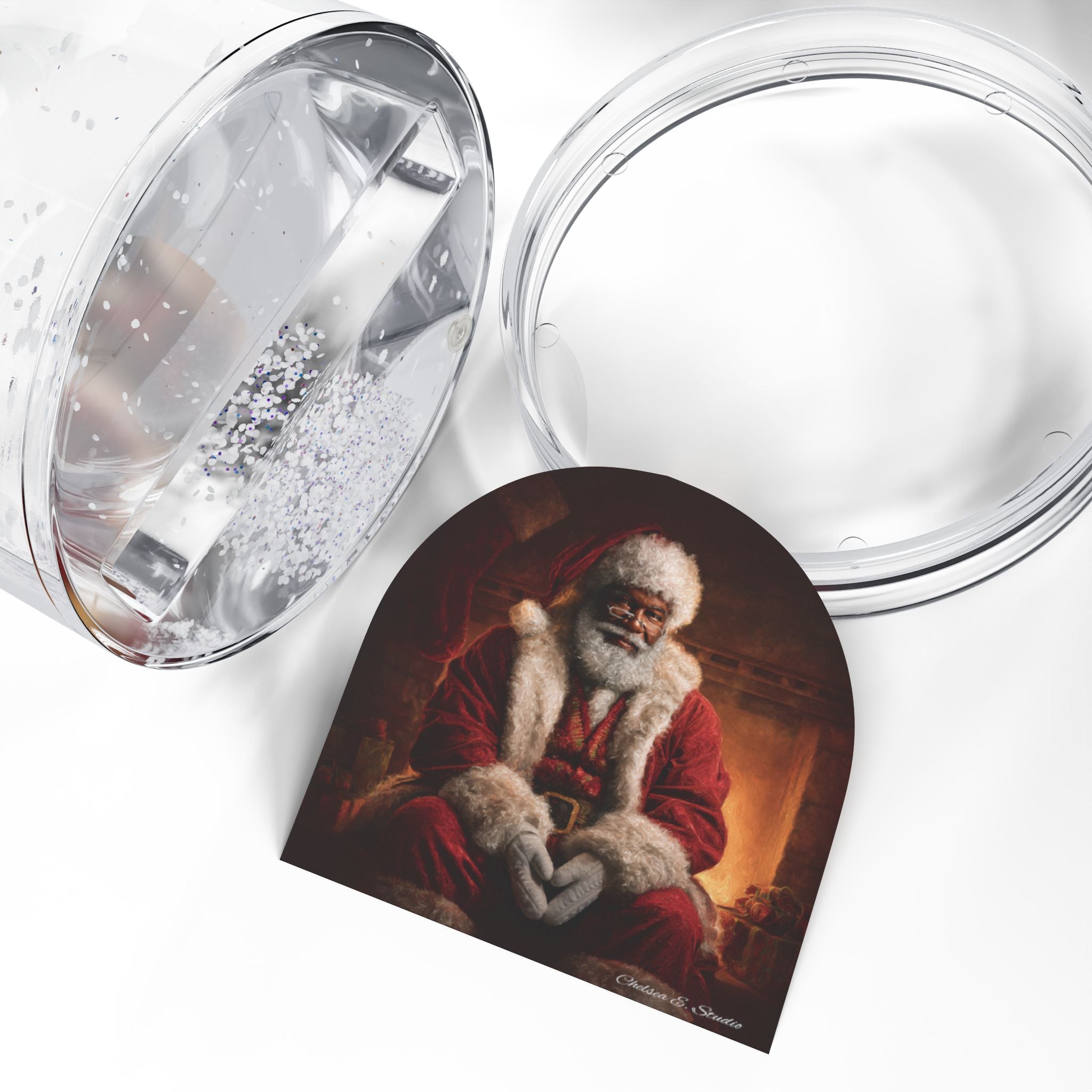 Santa Claus Snow Globe – Vintage Black Santa Holiday Decoration