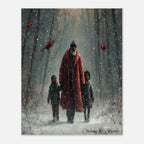 Christmas Poster featuring a snowy Christmas woodland scene with peaceful winter atmosphere.