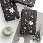 Christmas Wrapping Paper featuring Mrs. Claus enjoying Christmas tea with warm holiday style.