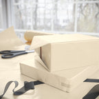Christmas Wrapping Paper featuring solid vintage santa cream gift wrap made to coordinate with holiday decorations.