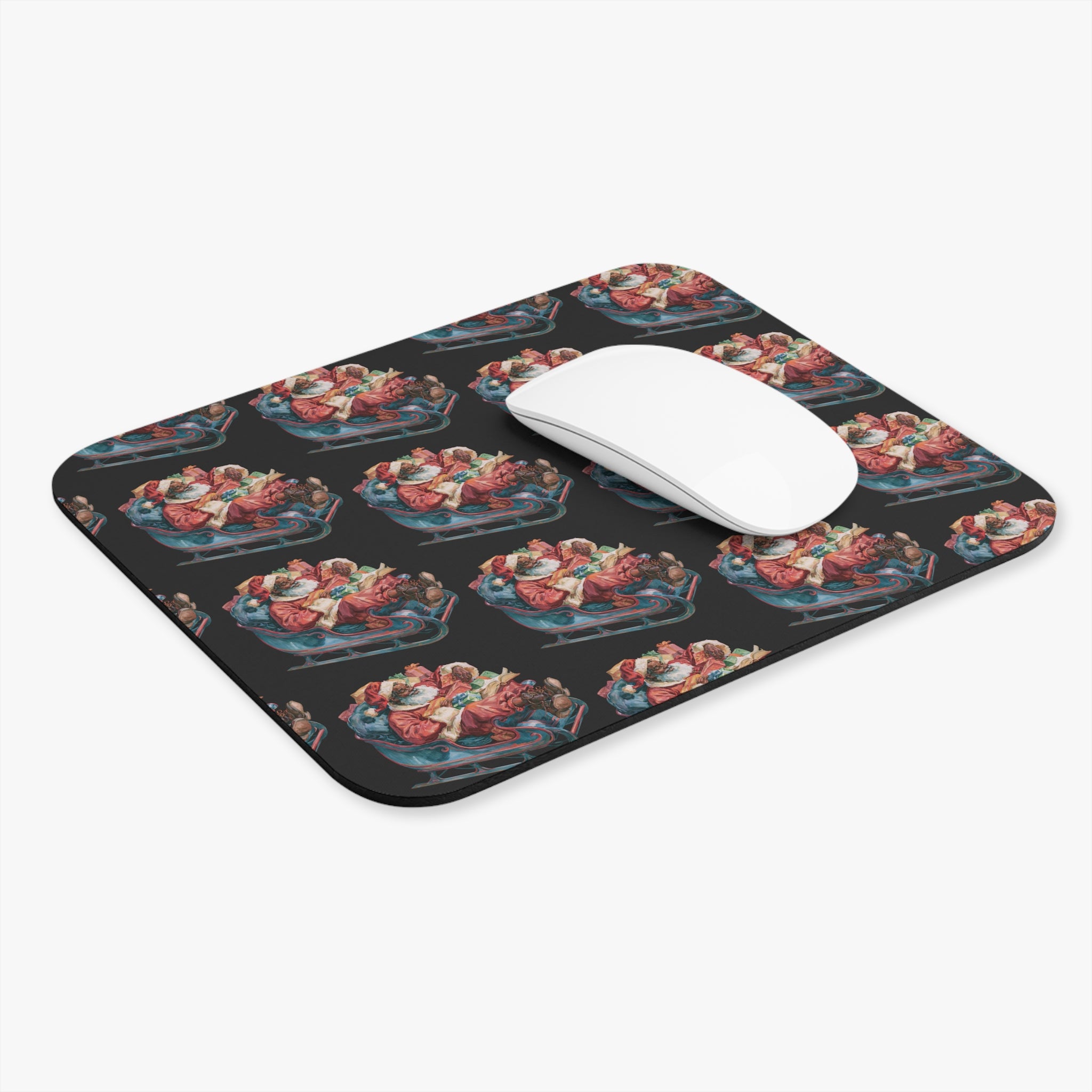 Copy of Vintage Santa Sleigh Mouse Pad — Retro Christmas Desk Mat
