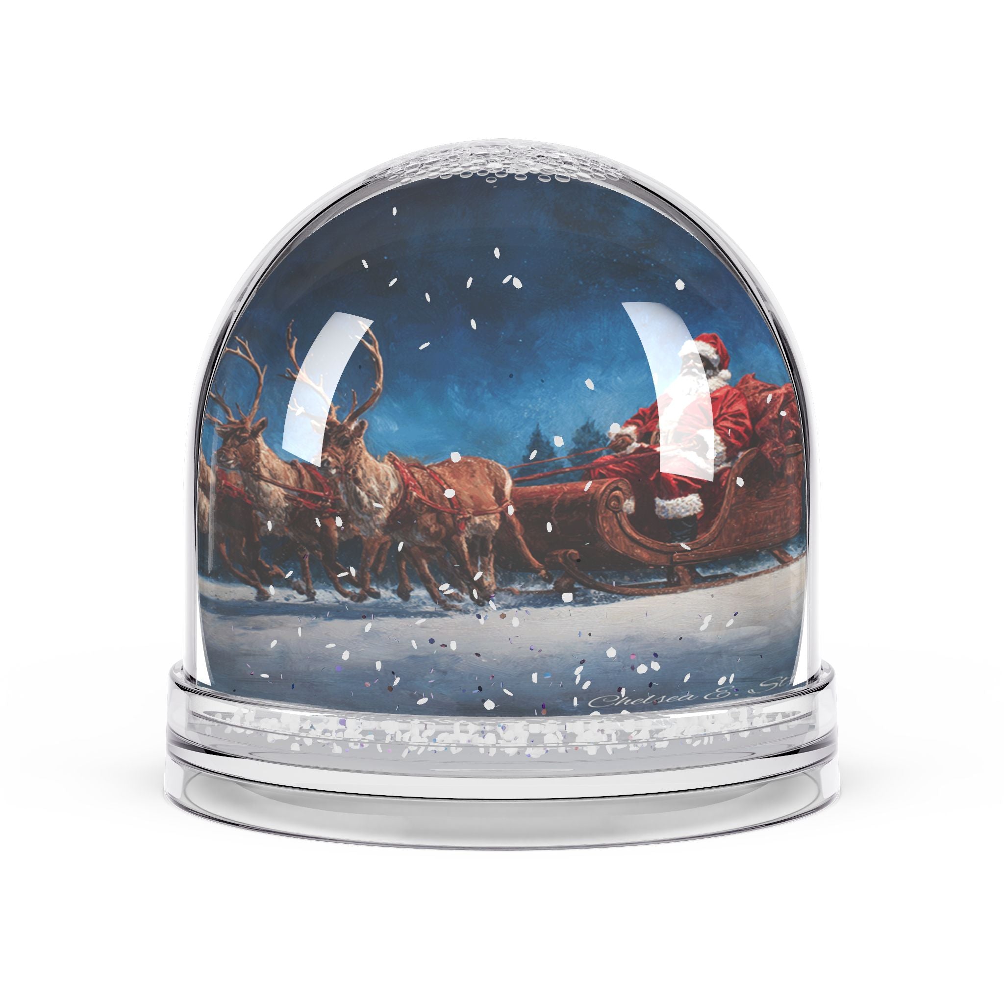 Snow Globe — Vintage Santa & Children Winter Scene Holiday Decor