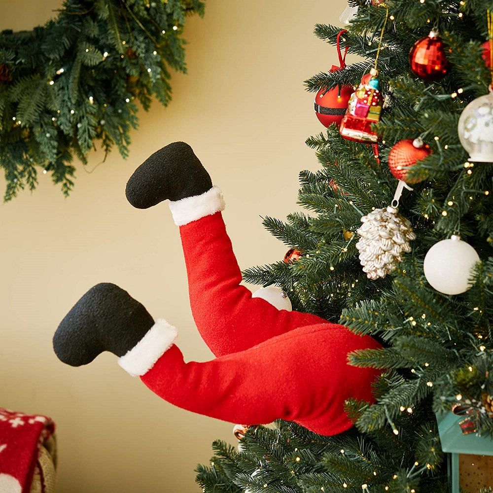 Christmas Decor featuring Elf and Santa leg decorations for playful Christmas displays.