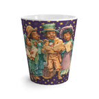 Christmas Latte Mug featuring vintage gospel carolers singing in a festive Christmas scene.