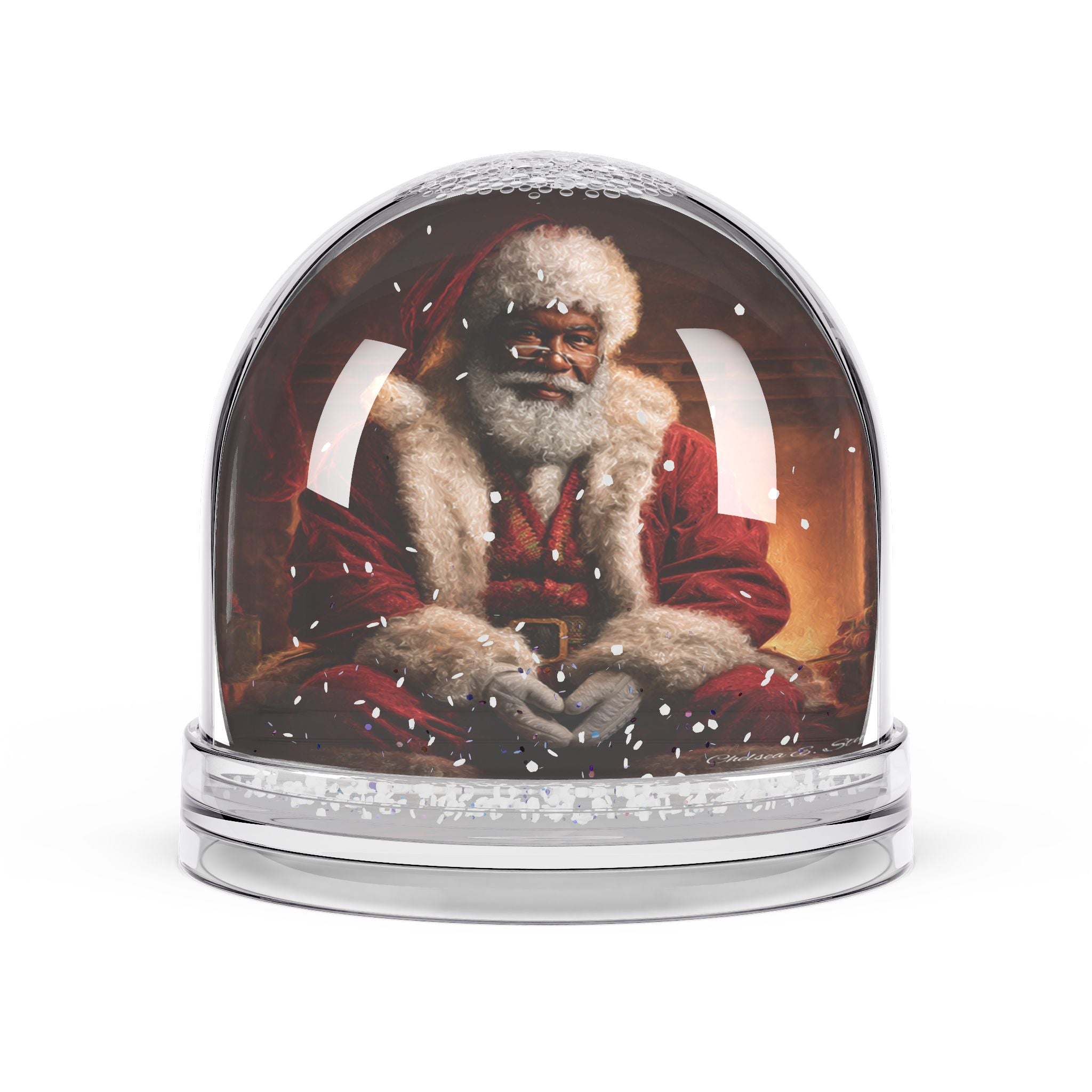 Santa Claus Snow Globe – Vintage Black Santa Holiday Decoration