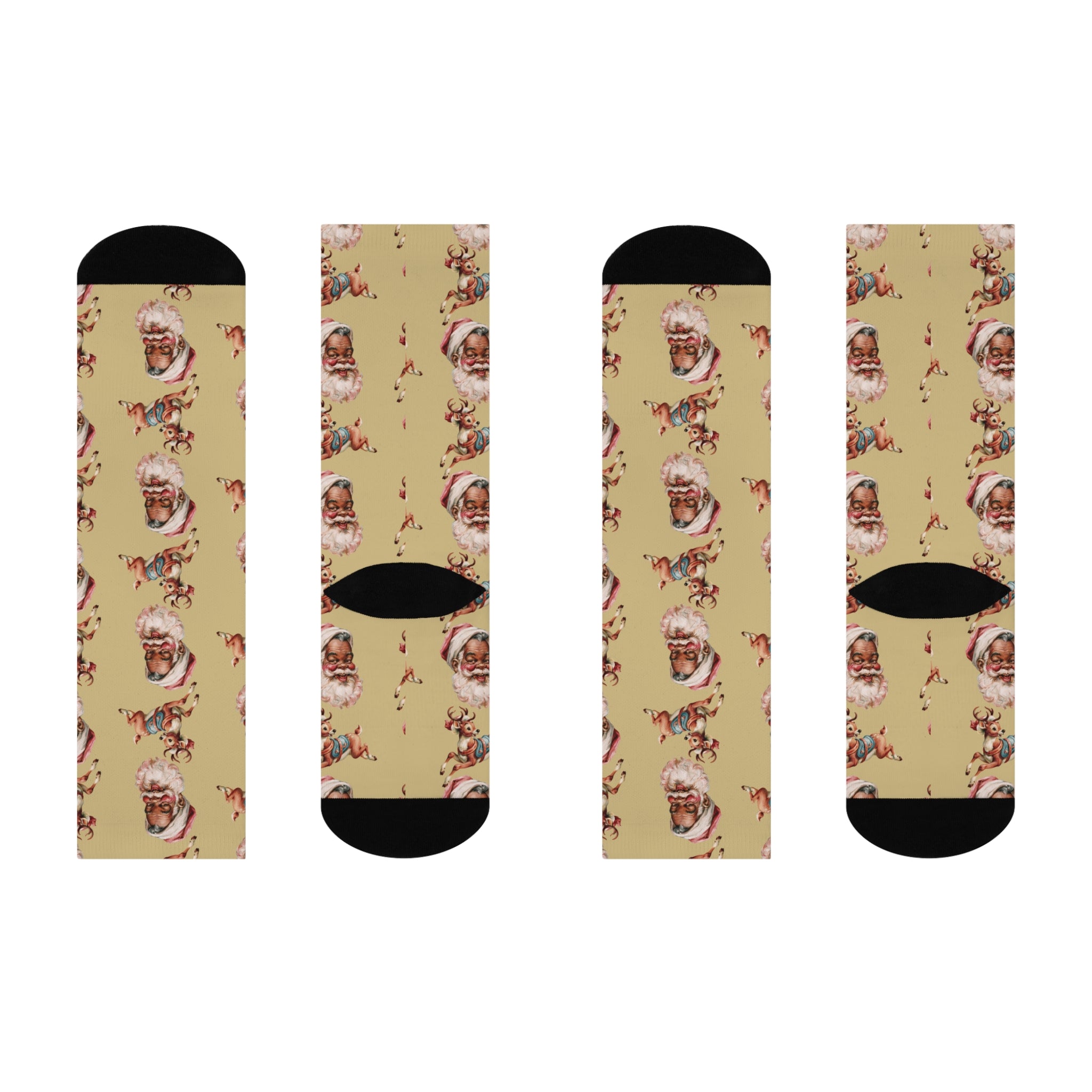 Copy of Copy of Santa Pattern Crew Socks — Vintage Christmas Cushion Socks