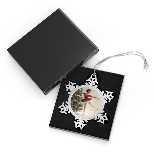 "Snow Fall Ballet" Pewter Snowflake Ornament