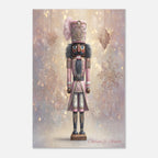 Christmas Poster featuring a pink nutcracker with soft blush holiday details.