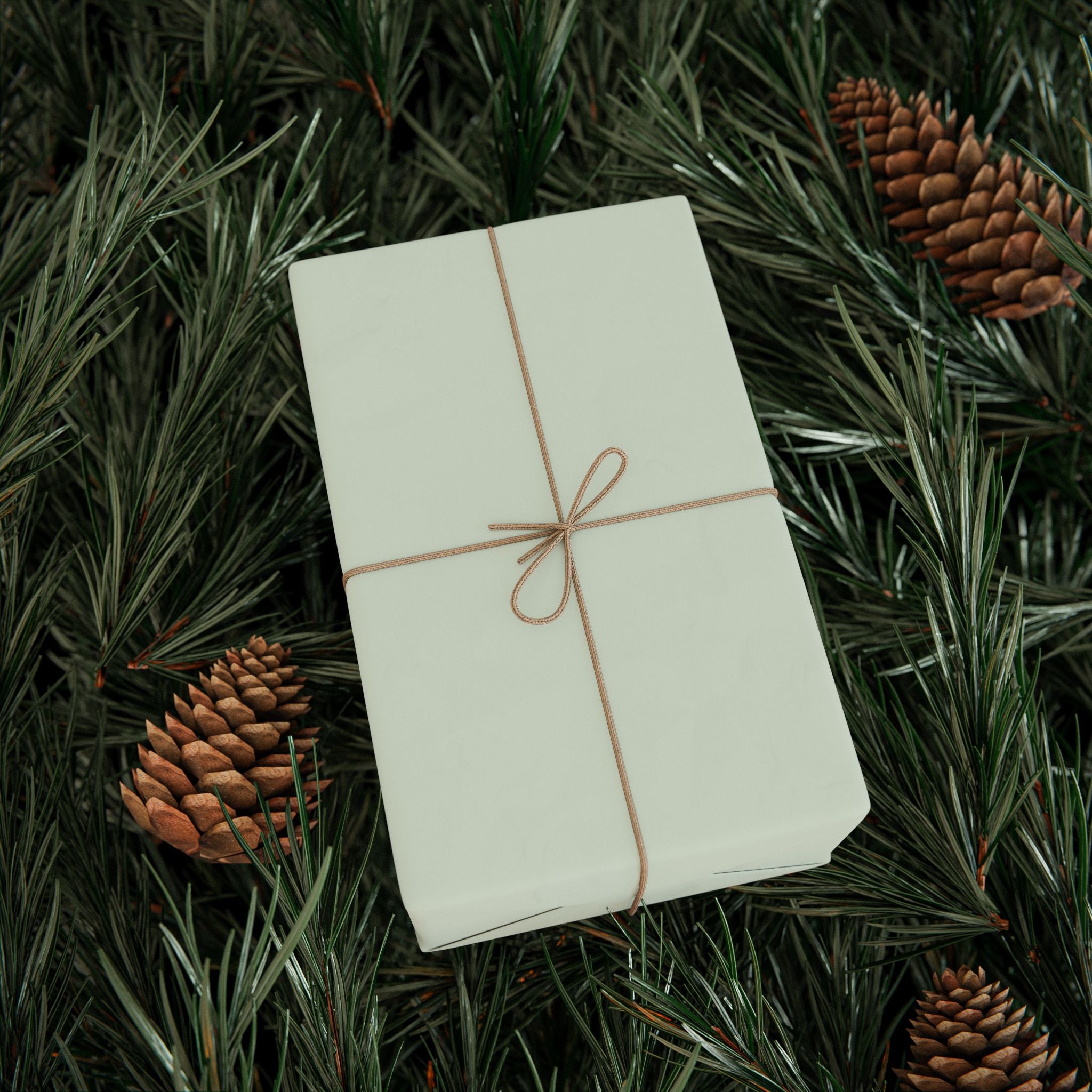 Christmas Wrapping Paper featuring solid mint green gift wrap made to coordinate with holiday decorations.