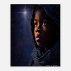 Christmas Poster featuring a young shepherd boy in a peaceful Christian Christmas scene.