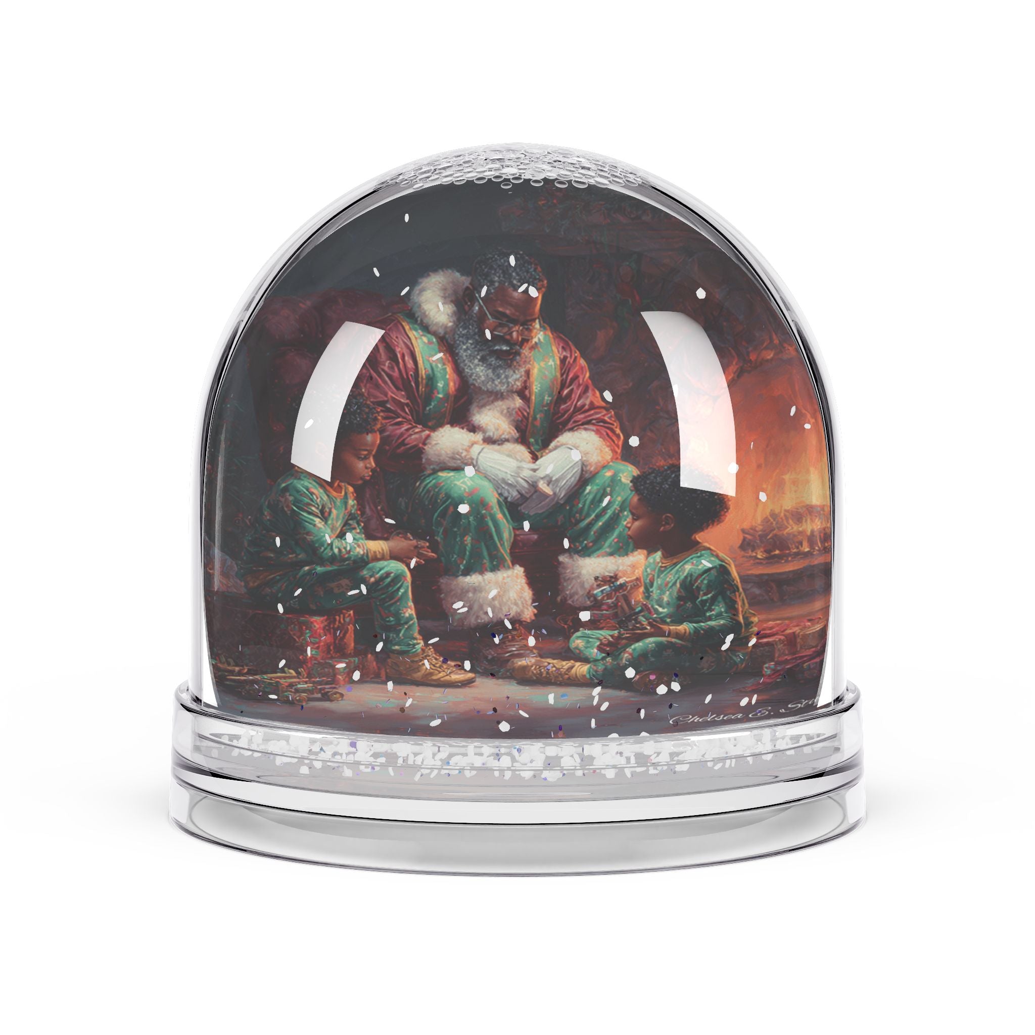 Snow Globe — Vintage Santa & Children Winter Scene Holiday Decor