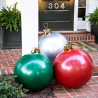Christmas Ornament featuring oversized inflatable Christmas bulb decorations.