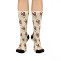 Santa Face Crew Socks — Festive Christmas Holiday Socks with Classic Santa Pattern