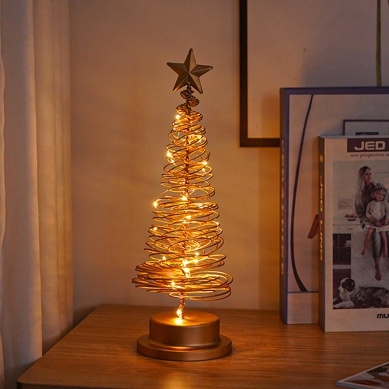 Christmas Lights featuring an LED tabletop spiral Christmas tree lamp.