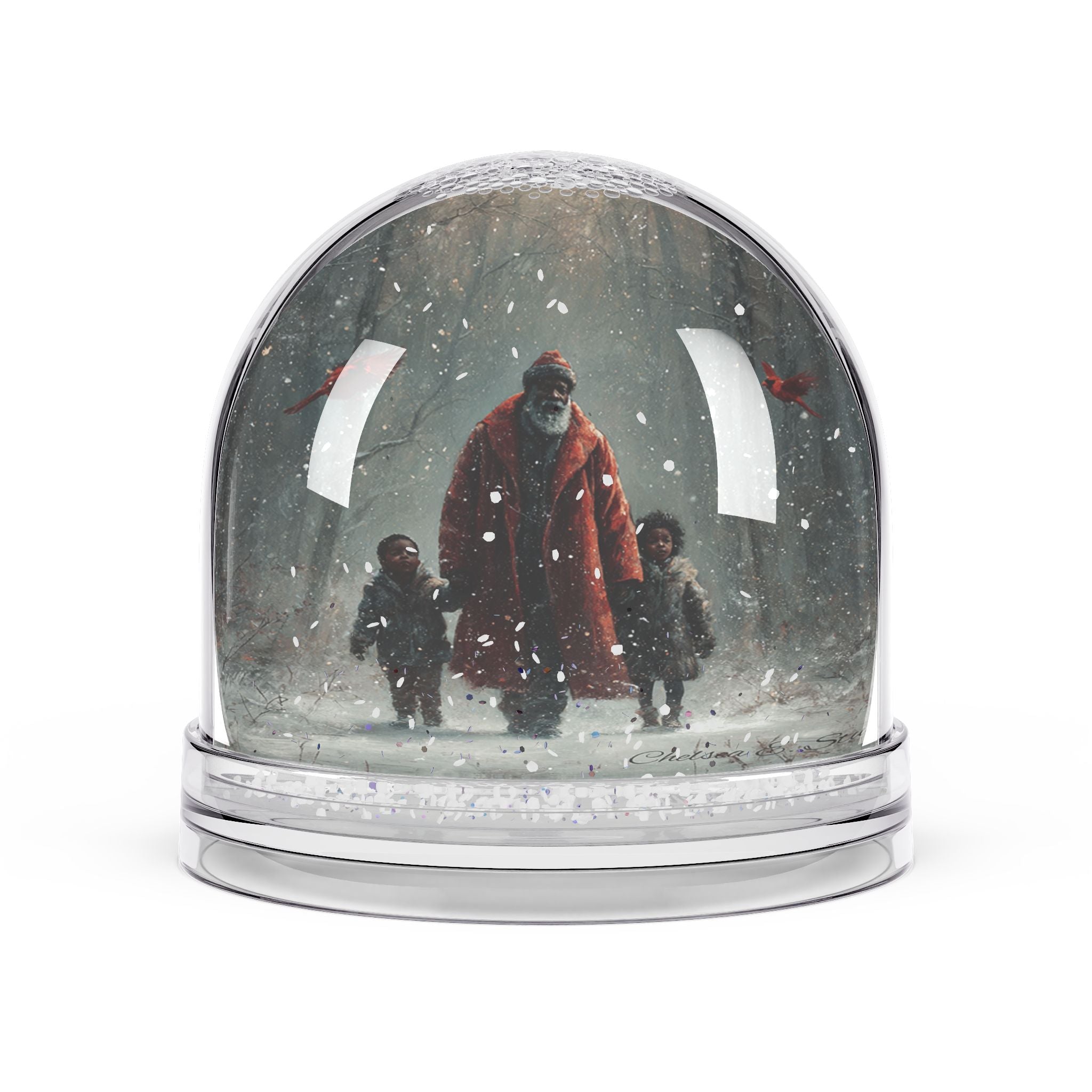 Snow Globe — Vintage Santa & Children Winter Scene Holiday Decor