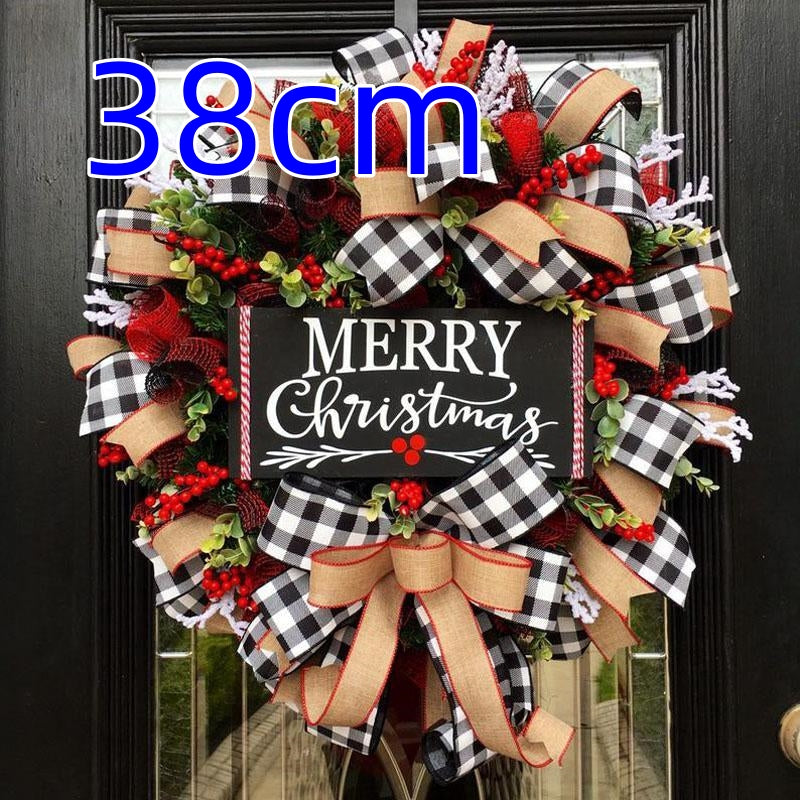 Christmas Wreath featuring a plaid Christmas wreath for classic holiday decor.