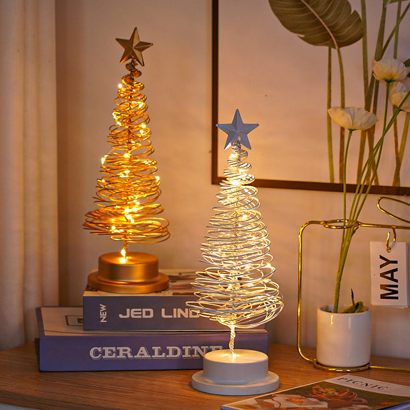 Christmas Lights featuring an LED tabletop spiral Christmas tree lamp.