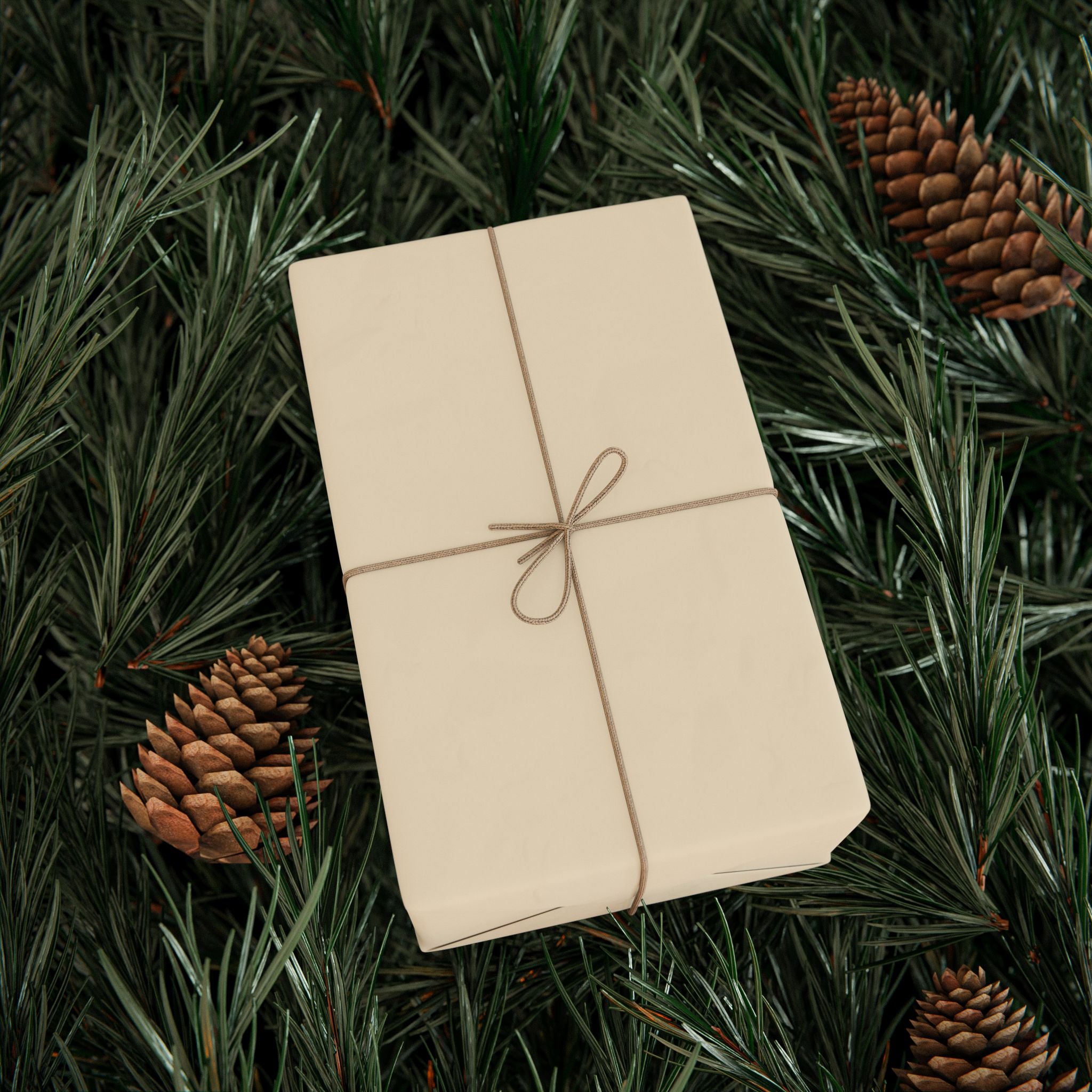 Christmas Wrapping Paper featuring solid vintage santa cream gift wrap made to coordinate with holiday decorations.