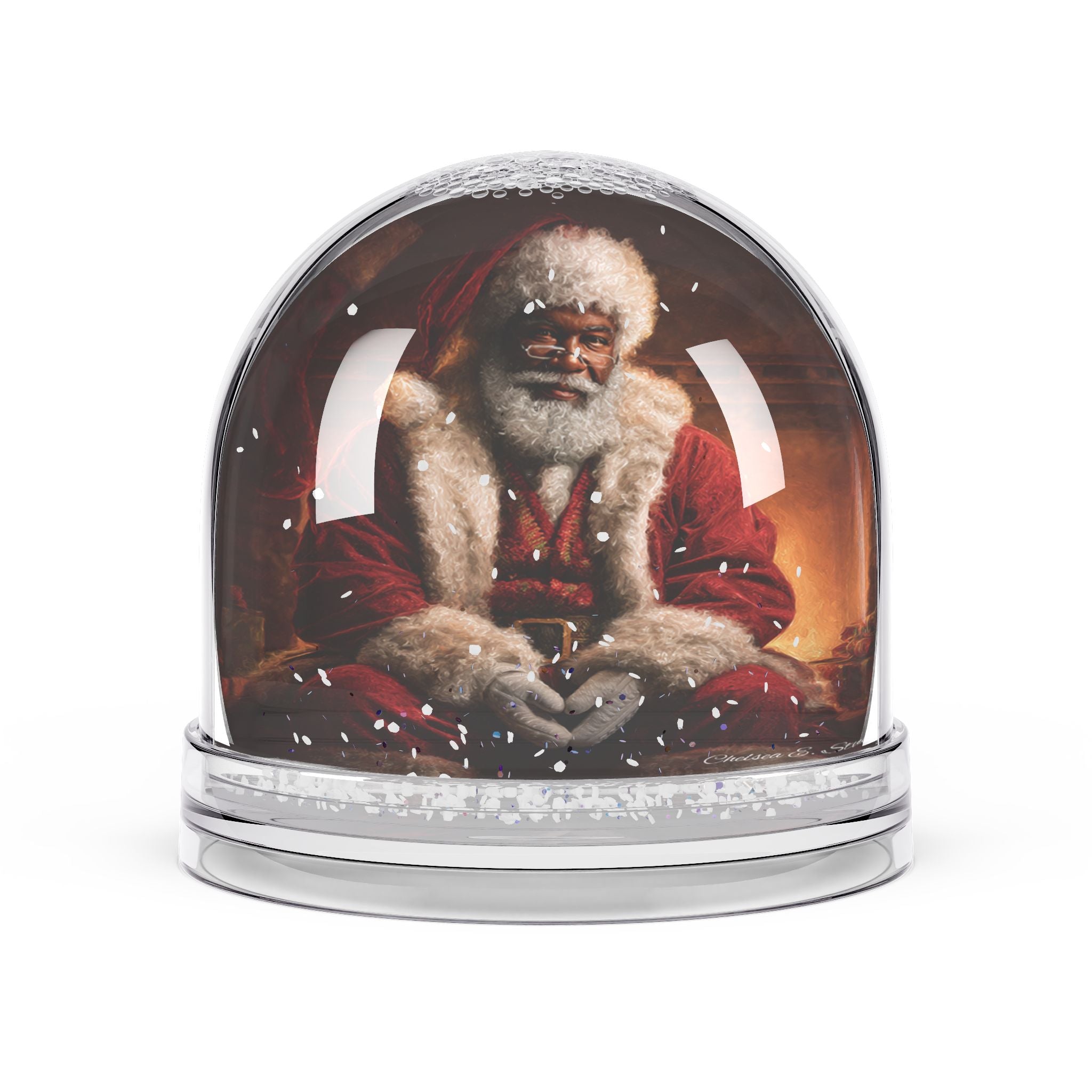 Santa Claus Snow Globe – Vintage Black Santa Holiday Decoration