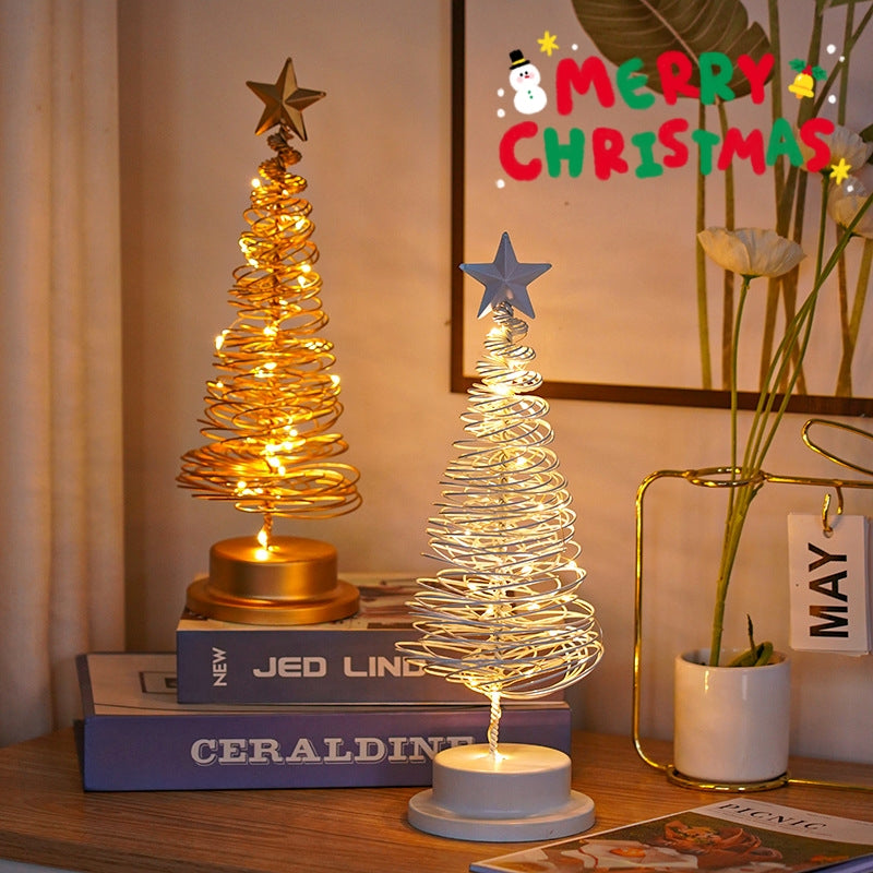 Christmas Lights featuring an LED tabletop spiral Christmas tree lamp.