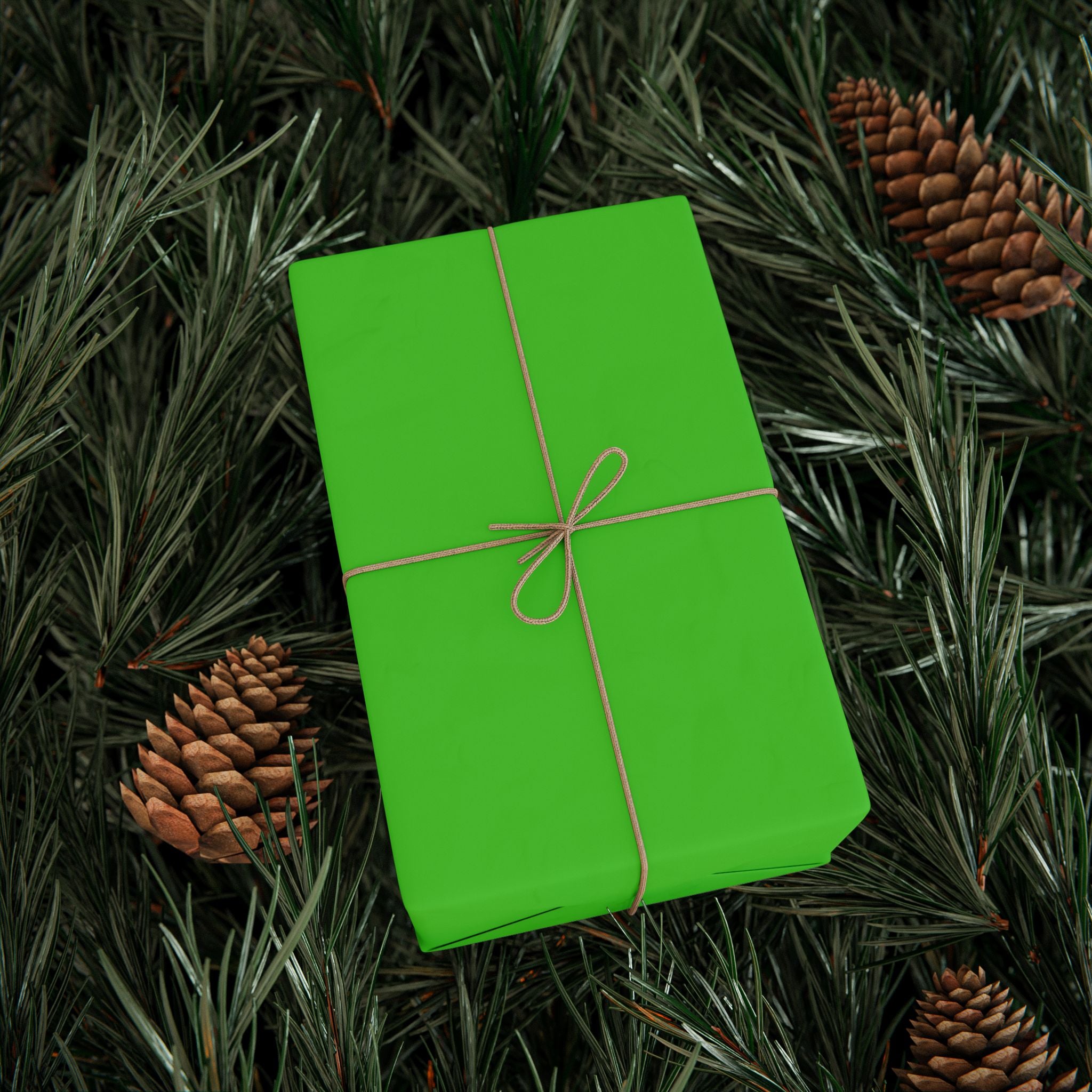 Christmas Wrapping Paper featuring solid holiday meanie green gift wrap made to coordinate with holiday decorations.