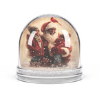 Christmas Snow Globe featuring Black Santa embracing children in a snowy winter scene with a cardinal.