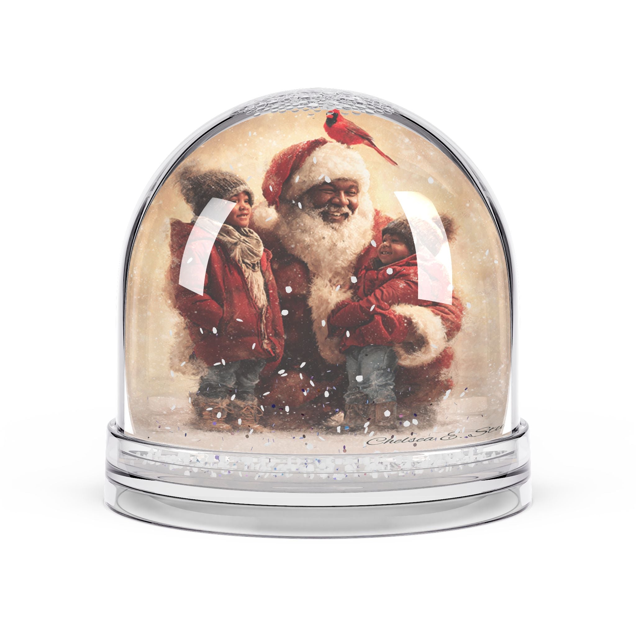Copy of Snow Globe — Vintage Santa & Children Winter Scene Holiday Decor