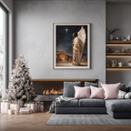 Christmas Poster featuring angels celebrating the good news of Christmas in religious holiday artwork.