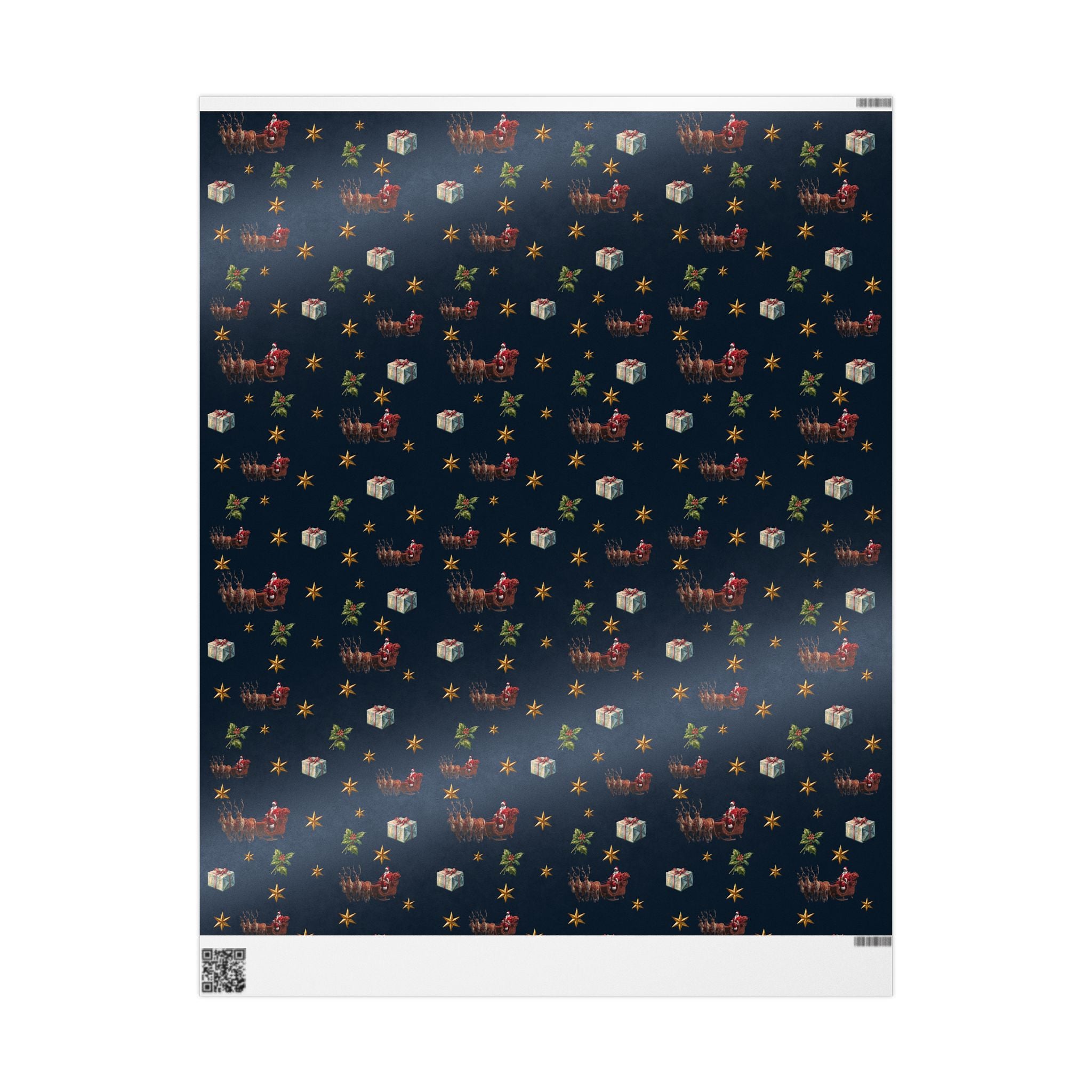 Christmas Ornaments and Holly Wrapping Paper | Holiday Gift Wrap